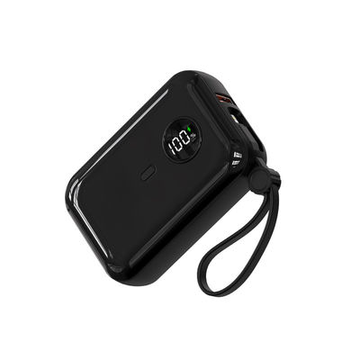 10000mAh 22,5W Uniwersalny wbudowany w kabel Bank zasilania Czarny biały Ognioodporny ABS PC z lampami wskazującymi LED