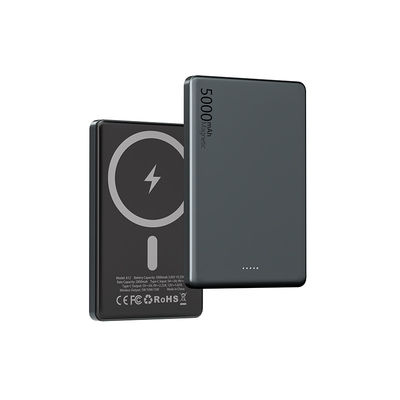 Ultra Slim Powerbank bezprzewodowe ładowanie 5000mAh z ABS Pc Typ C 5V/2.4A wyjście