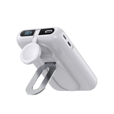 Biały Li Polymer Power Bank Przenośny ładowarka magnetyczna Typ C Wyjście 5V / 3A 15W