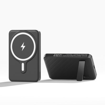 Dobra cena. Uniwersalny magnetyczny ładowarka przenośna telefon 5000mAh Czarny składany bank zasilania w Internecie
