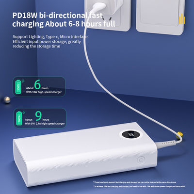 Dobra cena. Biały, przenośny bank zasilania o dużej pojemności 30000mAh, uniwersalna kompatybilność w Internecie